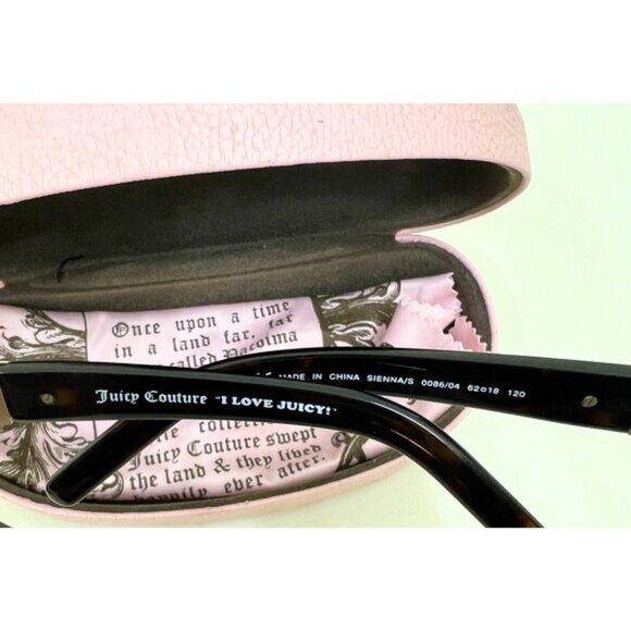 Juicy Couture Sienna/S Sunglasses Rhinestone Heart Black Y2K w/ Pink Case main image 6